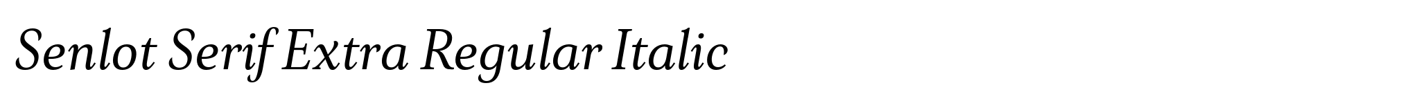 Senlot Serif Extra Regular Italic image